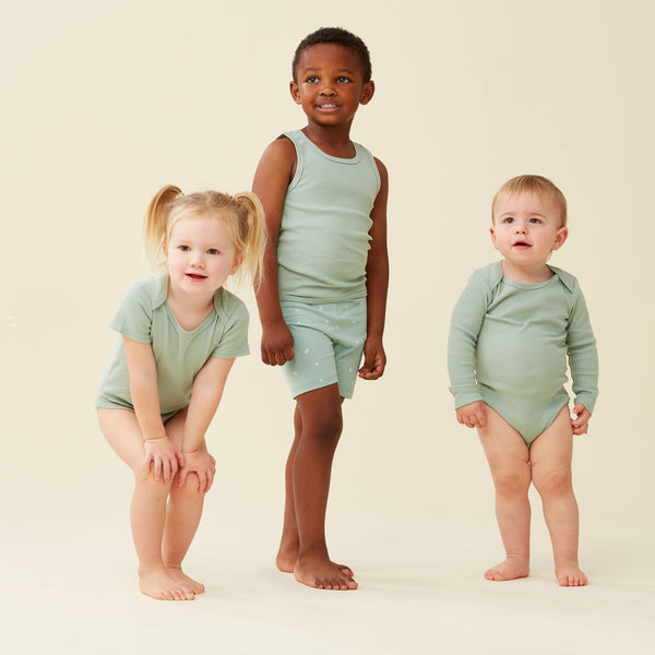 ergoPouch - Bodywear Long Sleeve Bodysuit 0.2 Tog - Sage-Panda Kids and Baby