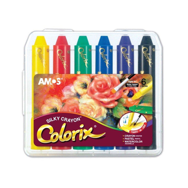 AMOS - Colorix Silky Safe Crayon - 6 Colours Pack-Panda Kids and Baby