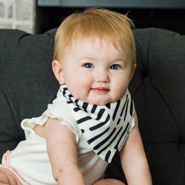 Tiny Twinkle - Bandana Bib - Black & White Set of 2-Panda Kids and Baby