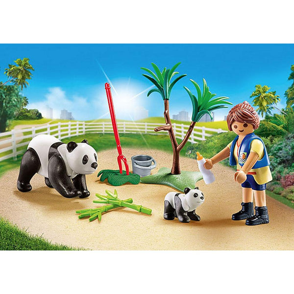 Playmobil - Panda Caretaker Carry Case-Panda Kids and Baby