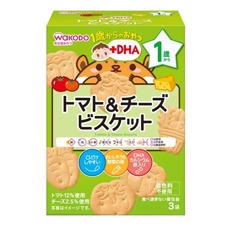 WAKODO Baby Snack +DHA Tomato & Cheese Biscuits - Suitable for 12m+-Panda Kids and Baby