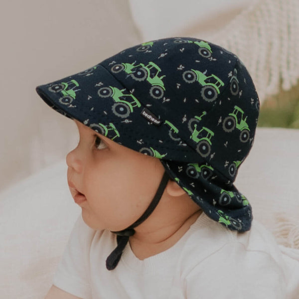 Bedhead Hats - Legionnaire Flap Sun Hat - Tractor-Panda Kids and Baby