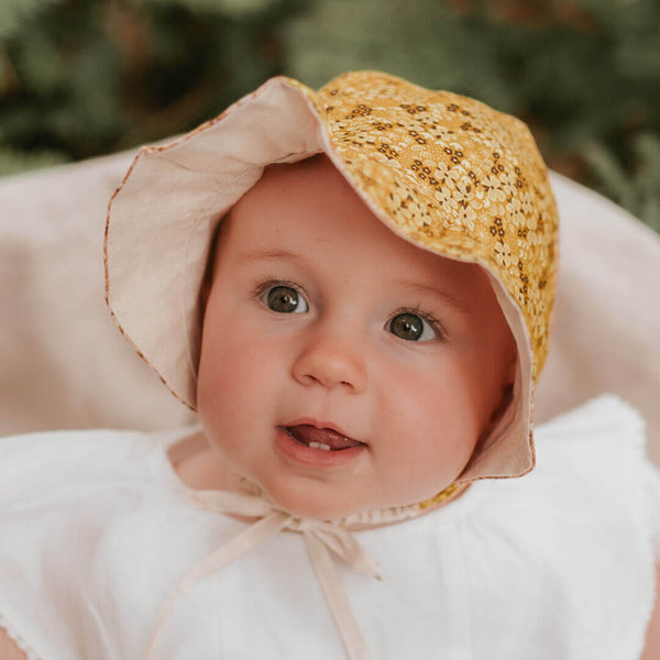 Bedhead Hats - 'Searcher' Reversible Ruffle Bonnet - Farah & Flax-Panda Kids and Baby