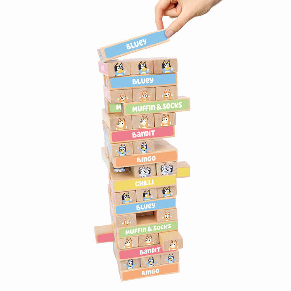 Bluey - Wooden Tumbling Tower-Panda Kids and Baby