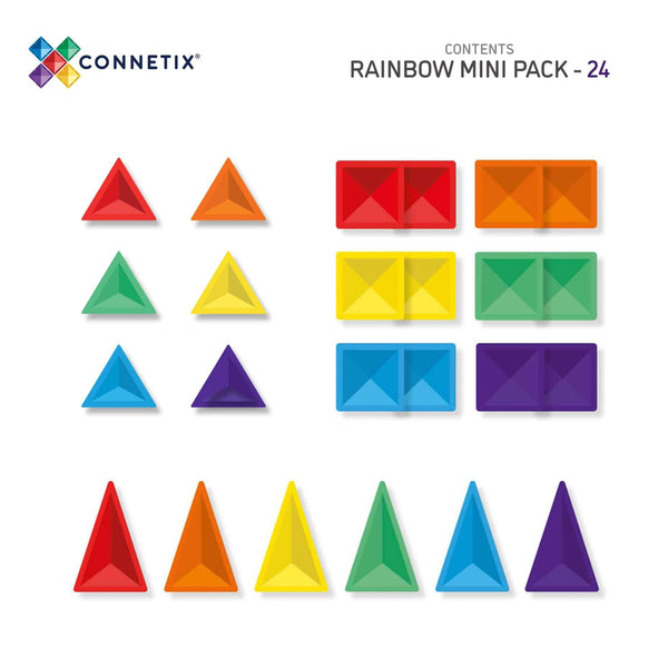 Connetix Tiles - Rainbow Mini Pack 24 pc-Panda Kids and Baby