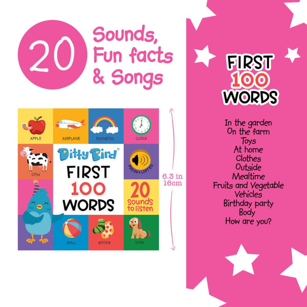Ditty Bird - First 100 Words-Panda Kids and Baby