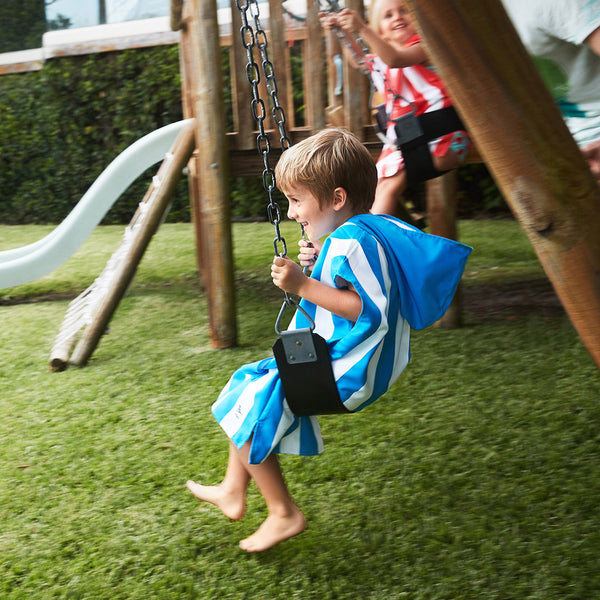 Dock & Bay: Quick Dry Hooded Towel Poncho Mini Cabana Collection - Bondi Blue-Panda Kids and Baby
