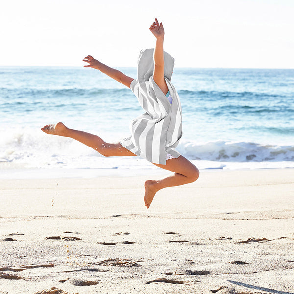 Dock & Bay: Quick Dry Hooded Towel Poncho Mini Cabana Collection - Goa Grey-Panda Kids and Baby