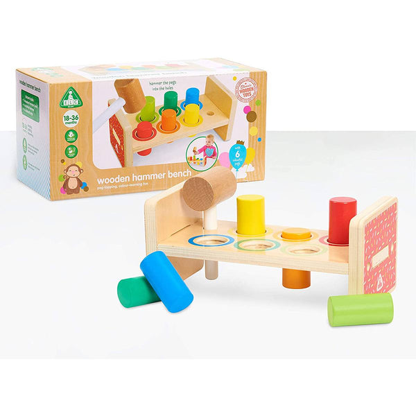Early Learning Centre - Wooden Hammer Bench-Panda Kids and Baby