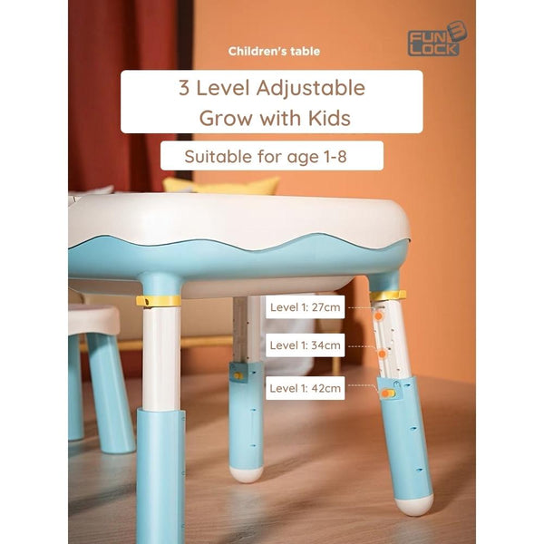 FUNLOCK Kids Adjustable Learning Table & Chair Set-Panda Kids and Baby