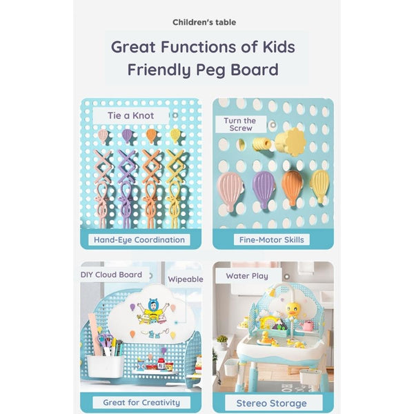 FUNLOCK Kids Adjustable Learning Table & Chair Set-Panda Kids and Baby