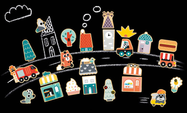 Janod - City Magnets-Panda Kids and Baby