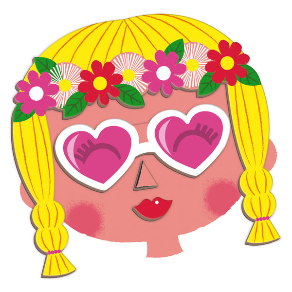 Janod - Girls Faces Magnetibook-Panda Kids and Baby