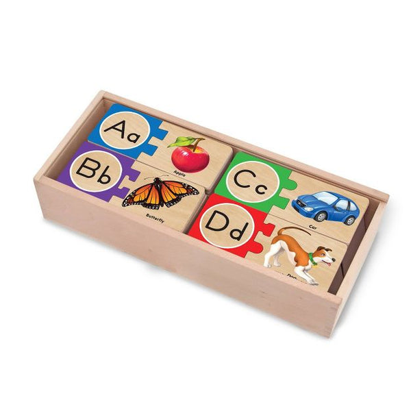 Melissa & Doug - Alphabet Wooden Puzzle Cards-Panda Kids and Baby