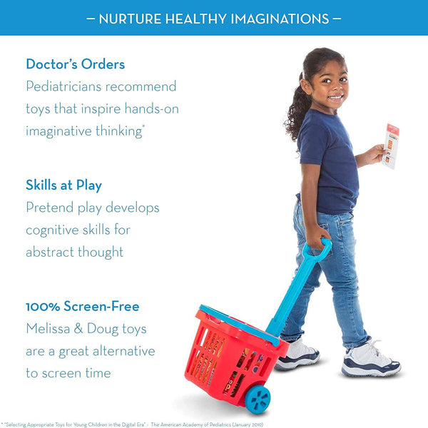 Melissa & Doug - Fill & Roll Grocery Basket Play Set-Panda Kids and Baby