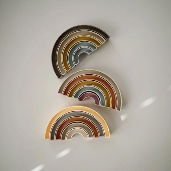 Mushie - Rainbow Stacker Toy - Tropical-Panda Kids and Baby