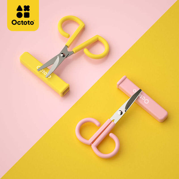 Octoto - Baby Food Stainless Steel Scissors - Yellow-Panda Kids and Baby