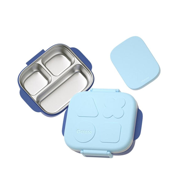 Octoto - Kids Stainless Steel 3 Compartments Divided Plate Dining Set Plus-Panda Kids and Baby