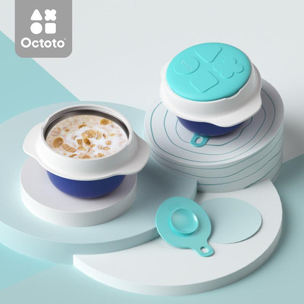Octoto - Stainless Steel Kids UFO Water-Infusion Vacuum Bowl-Panda Kids and Baby