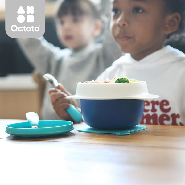 Octoto - Stainless Steel Kids UFO Water-Infusion Vacuum Bowl-Panda Kids and Baby