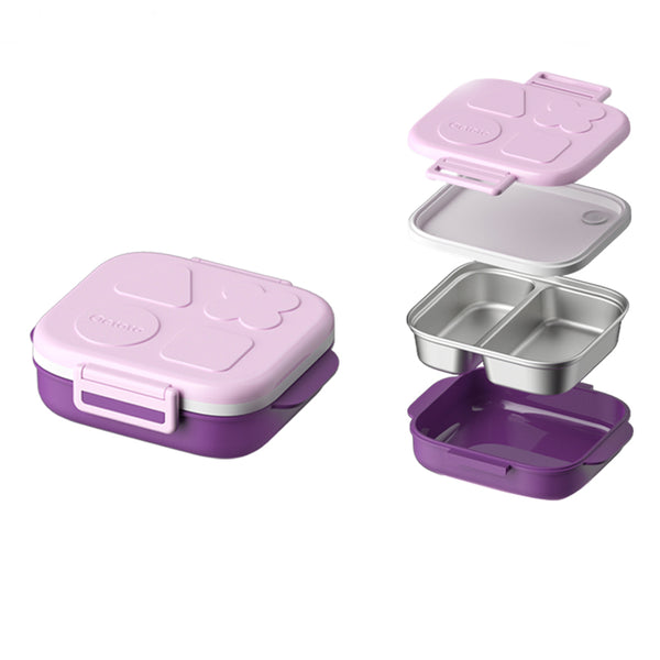 Octoto - Kids Stainless Steel 2 Compartments Divided Plate Dining Set Plus-Panda Kids and Baby