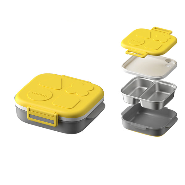 Octoto - Kids Stainless Steel 2 Compartments Divided Plate Dining Set Plus-Panda Kids and Baby