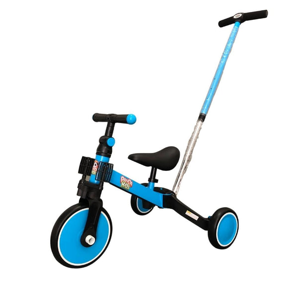 Panda Kids & Baby - 2 in 1 Foldable Balance Bike & Tricycle With Push Bar - Blue-Panda Kids and Baby
