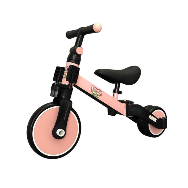 Panda Kids & Baby - 2 in 1 Foldable Balance Bike & Tricycle With Push Bar - Pink-Panda Kids and Baby