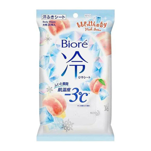 KAO Bioré - Cold Body Wipes Peach Flavor Scent - 20 Sheets-Panda Kids and Baby