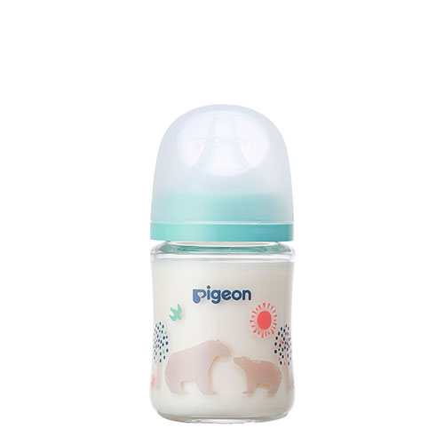 Pigeon - Breast Milk Feeling Heat-Resistant Glass Bottle - 160ml - Bear-Panda Kids and Baby
