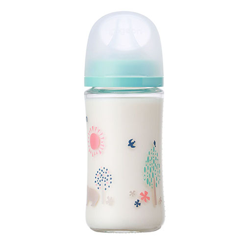 Pigeon - Breast Milk Feeling Heat-Resistant Glass Bottle - 240ml - Bear-Panda Kids and Baby