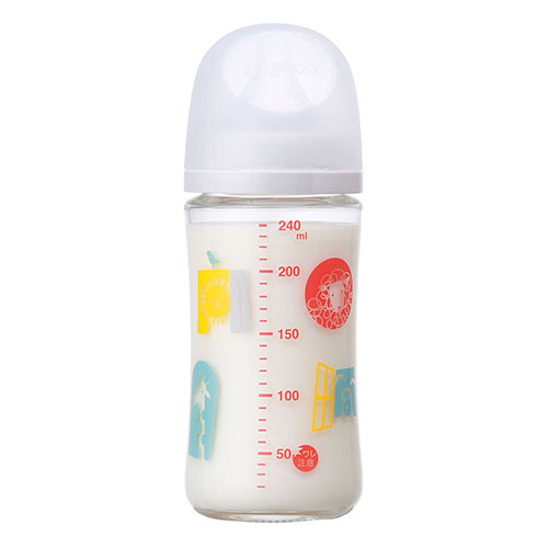 Pigeon - Breast Milk Feeling Heat-Resistant Glass Bottle - 240ml - Zoo-Panda Kids and Baby