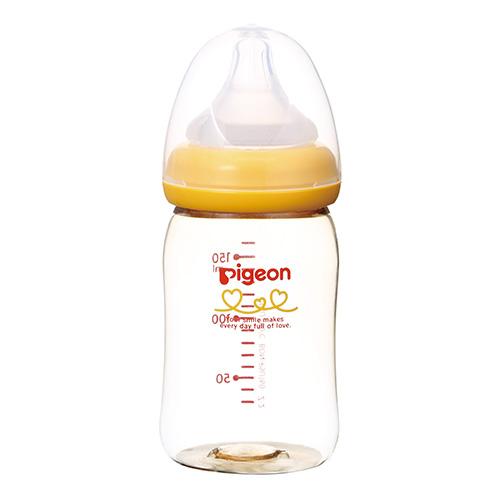 Pigeon - Breastfeeding Baby Bottle Made of Plastic - Yellow/Green - 160ml/240ml-Panda Kids and Baby