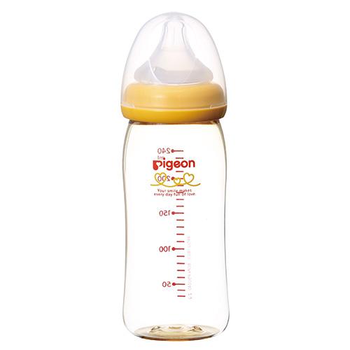 Pigeon - Breastfeeding Baby Bottle Made of Plastic - Yellow/Green - 160ml/240ml-Panda Kids and Baby