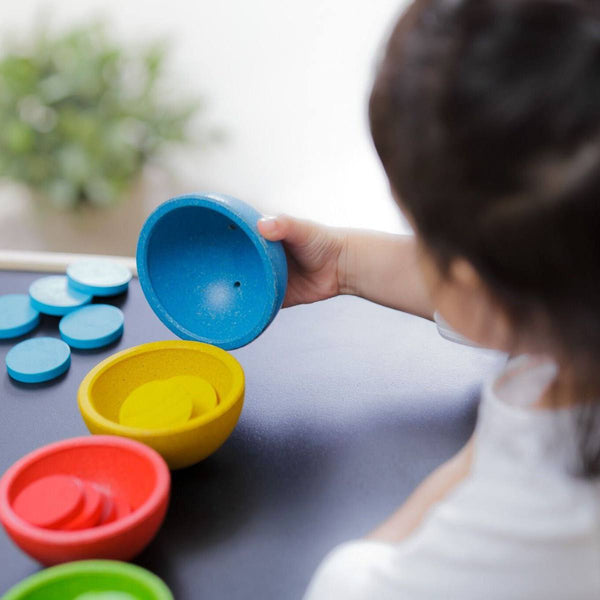 PlanToys - Sort & Count Cups-Panda Kids and Baby