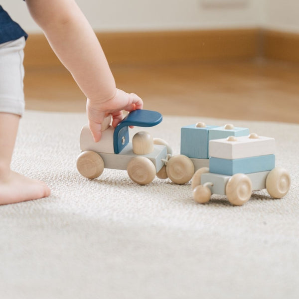 PlanToys - Stacking Train Trio-Panda Kids and Baby