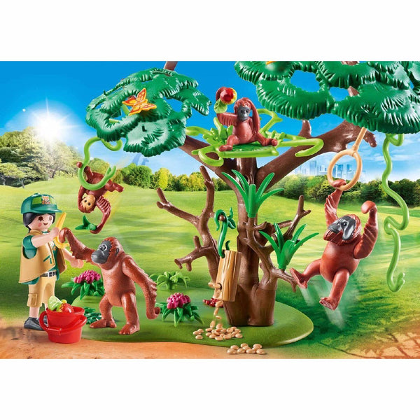 Playmobil - Orangutans with Tree-Panda Kids and Baby