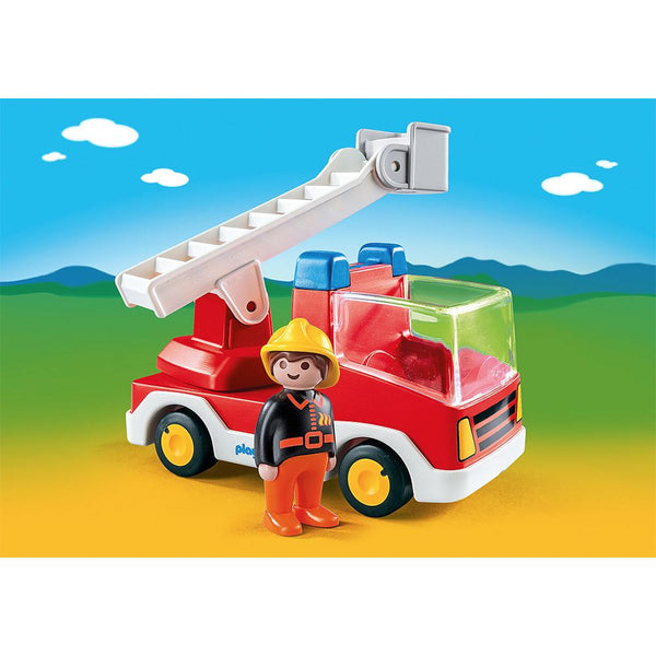 Playmobil - 1.2.3 Ladder Unit Fire Truck - PMB6967-Panda Kids and Baby