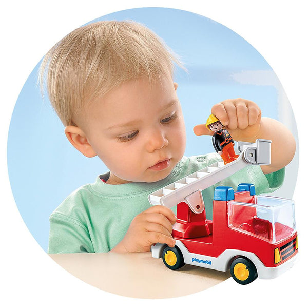 Playmobil - 1.2.3 Ladder Unit Fire Truck - PMB6967-Panda Kids and Baby