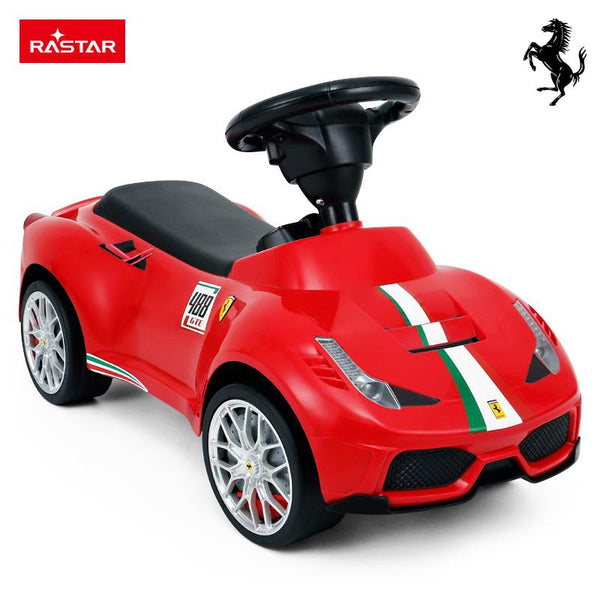 RASTAR - Licensed Ferrari 488 GTE Push Along Foot to Floor Ride-On Car for Kids - Red-Panda Kids and Baby