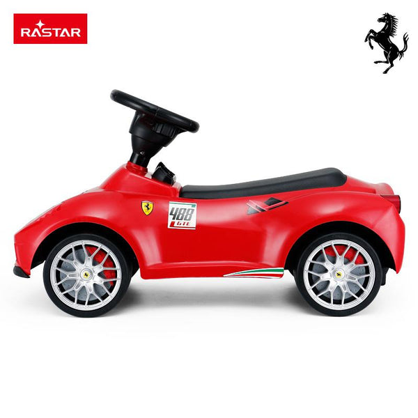 RASTAR - Licensed Ferrari 488 GTE Push Along Foot to Floor Ride-On Car for Kids - Red-Panda Kids and Baby