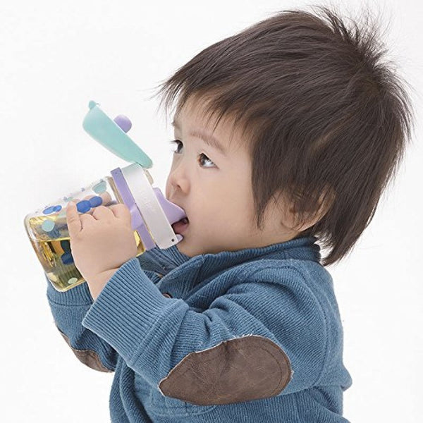 Richell - Aqulea AQ Clear Drinking Bottle Mug 320ml-Panda Kids and Baby