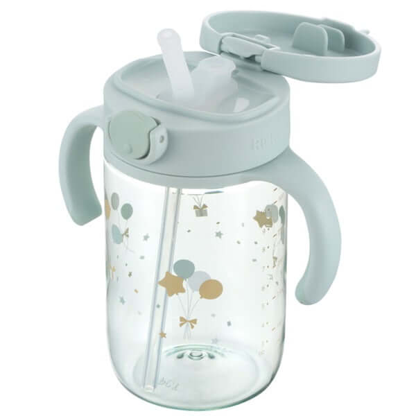 Richell - Axtars Straw Mug 320ml - Light Blue-Panda Kids and Baby