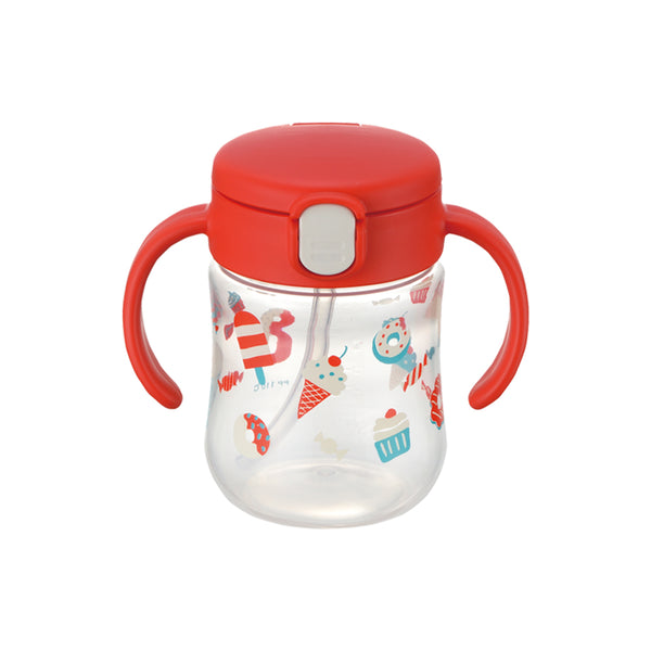Richell - T.L.I Straw Cup SD 200ml - Red-Panda Kids and Baby