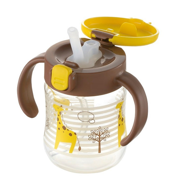Richell - T.L.I Straw Cup SD 200ml - Yellow-Panda Kids and Baby