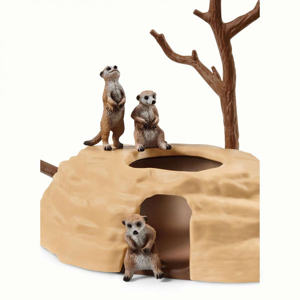 Schleich - Meerkat Hangout-Panda Kids and Baby