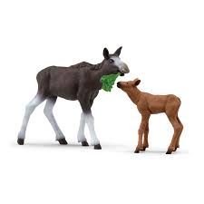 Schleich - Moose Calf-Panda Kids and Baby