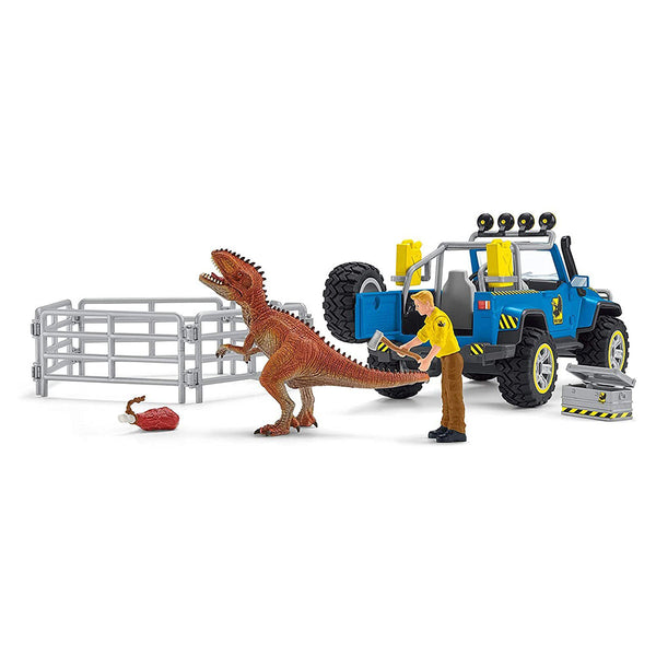 Schleich - Off-road Vehicle with Dino Outpost-Panda Kids and Baby