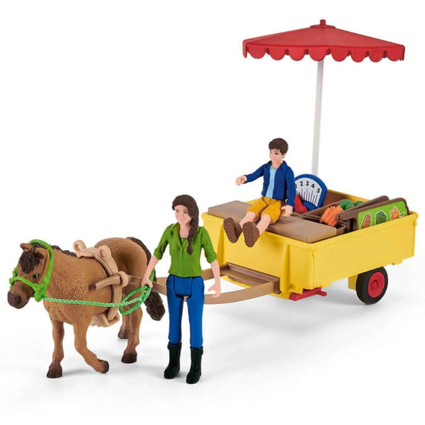 Schleich - Sunny Day Mobile Farm Stand-Panda Kids and Baby