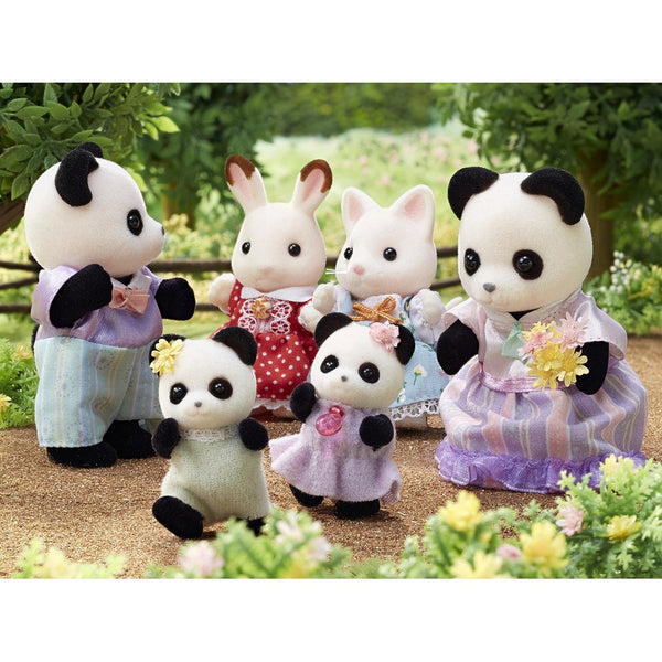 Sylvanian Families- Pookie Panda Family-Panda Kids and Baby